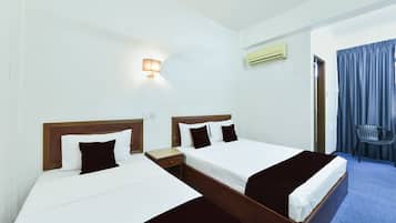 Premium bedding, desk, free WiFi, bed sheets