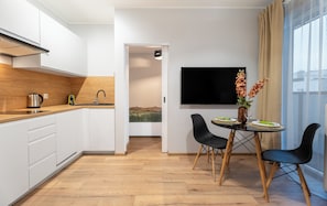 Deluxe Apartment, Balcony, City View | Living area - Pure Rental Premium Inżynierska (Wrocław)