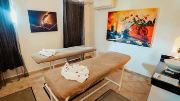 Couples treatment rooms, Turkish bath, body scrubs, massages