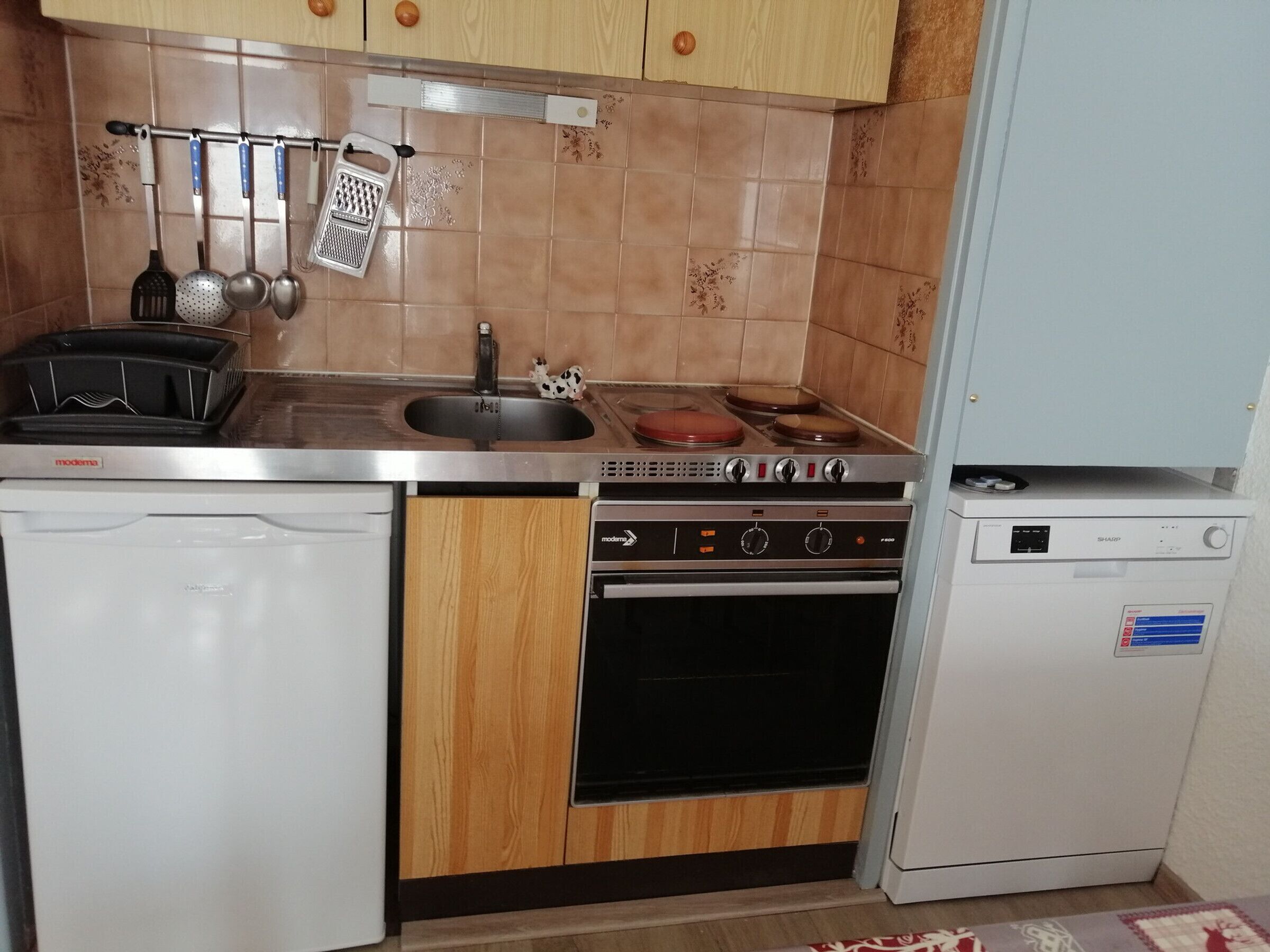 Fridge, microwave, dishwasher