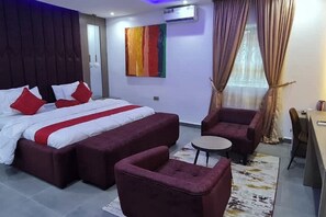 Family Apartment, Balcony, City View | Desk, laptop workspace, blackout drapes, soundproofing - Vasco Apartment (Abuja)