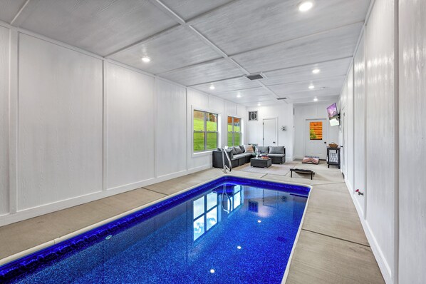 Indoor pool, a heated pool