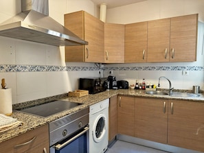 Fridge, microwave, oven, coffee/tea maker