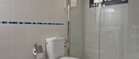 Dusche, Haartrockner, Bidet, Handtücher