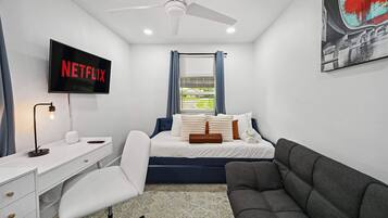 TV, video games, books, offices