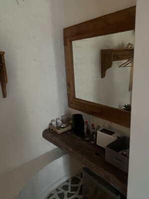 Deluxe Double Room, Patio, Pool View | In-room safe, blackout drapes, soundproofing, iron/ironing board
