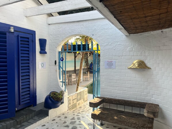 Deluxe Double Room, Patio, Pool View | Terrace/patio - Little Mykonos (Germiston)