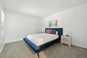 2 bedrooms, desk, iron/ironing board, travel cot