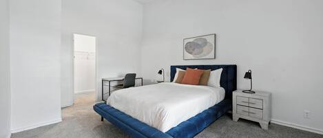 2 bedrooms, desk, iron/ironing board, travel crib