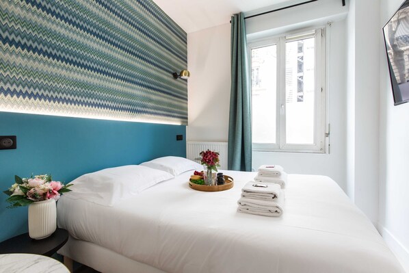 Apartamento | 1 dormitorio, tabla de planchar con plancha, ropa de cama