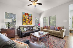 TV, offices - Classic South 5th Getaway — Minutes to Downtown, Zilker & Rainey (Austin)