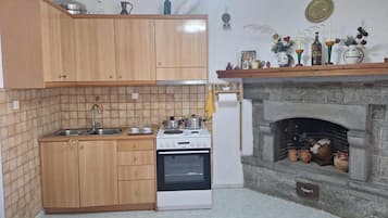 Fridge, oven, stovetop, coffee/tea maker