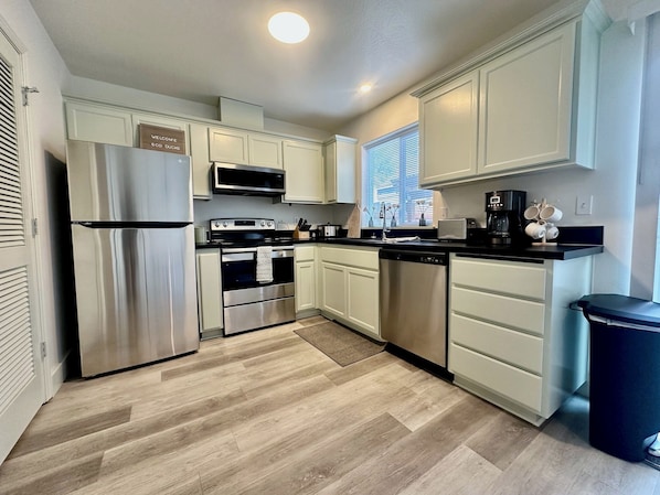 Microwave, oven, stovetop, dishwasher