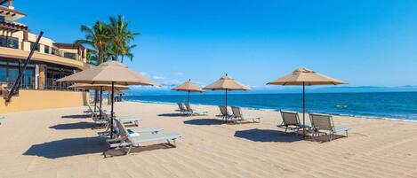 Sun loungers, beach towels