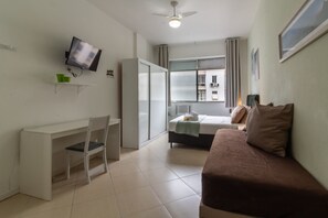Desk, iron/ironing board, travel cot, free WiFi