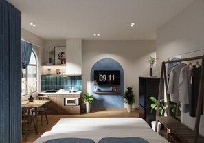 Ropa de cama hipoalergénica, minibar y escritorio