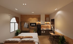 Ropa de cama hipoalergénica, minibar y escritorio