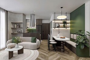 Deluxe Room, 2 Bedrooms, Balcony, City View | Minibar, individually decorated, individually furnished, desk