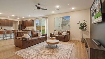 Smart TV, foosball, stereo, offices