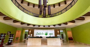 Sauna, hot tub, steam room, deep-tissue massages, 8 treatment rooms