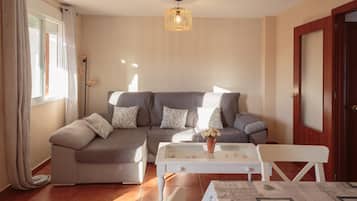 Een televisie en een open haard