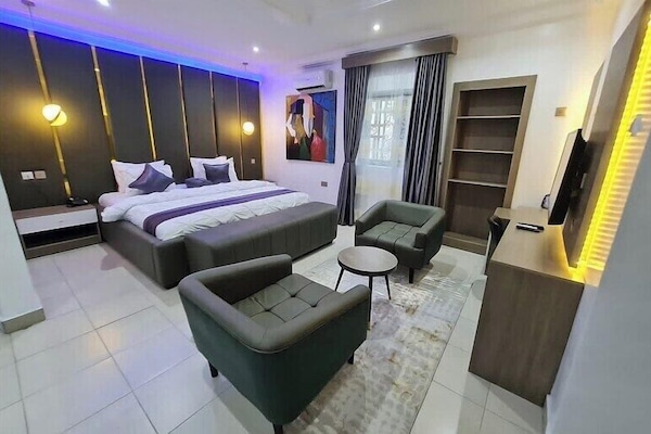 Economy Apartment, Balcony, City View | In-room safe, desk, laptop workspace, blackout drapes