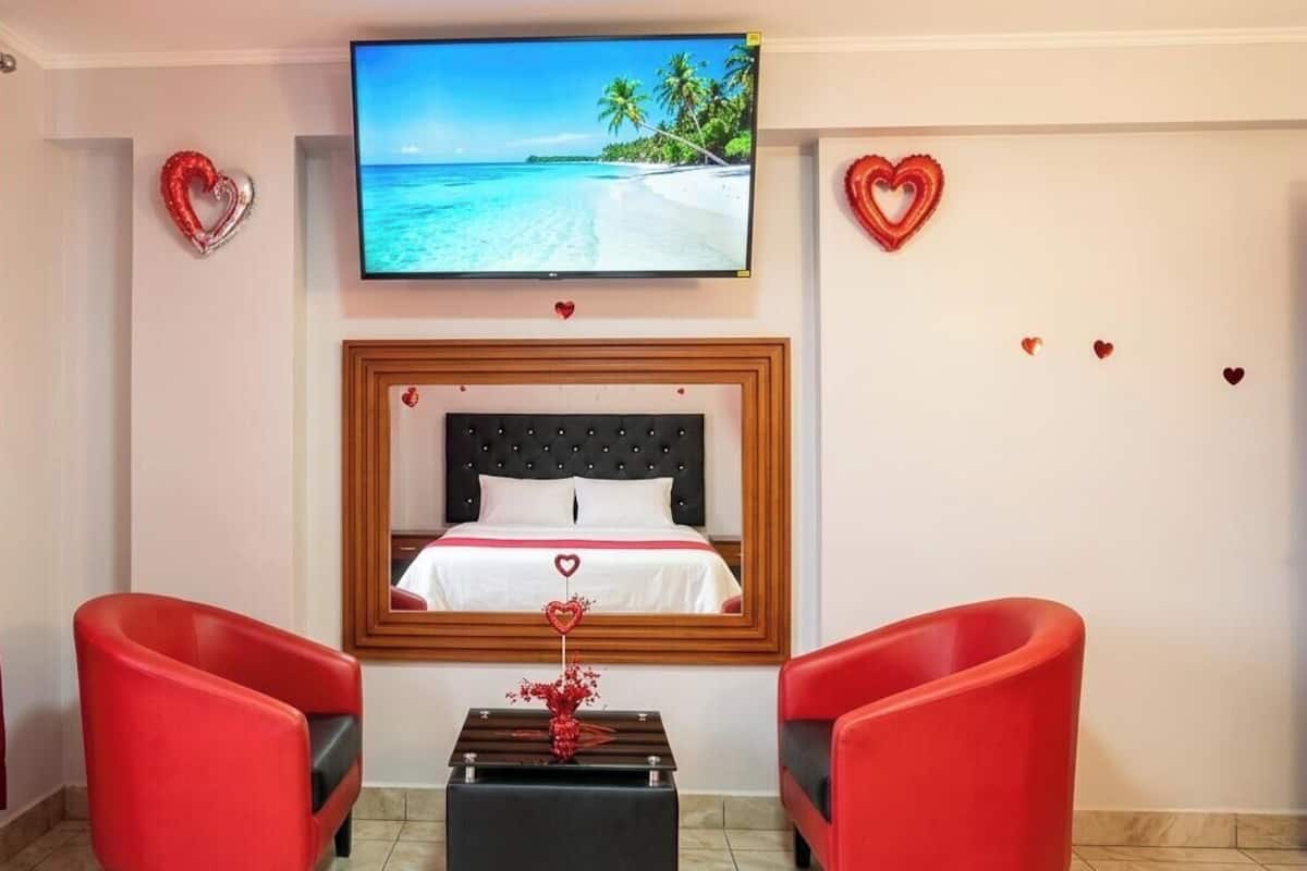 Premium bedding, memory foam beds, laptop workspace