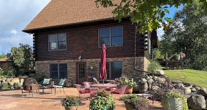 Lower level of tranquil hilltop cabin