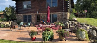 Lower level of tranquil hilltop cabin