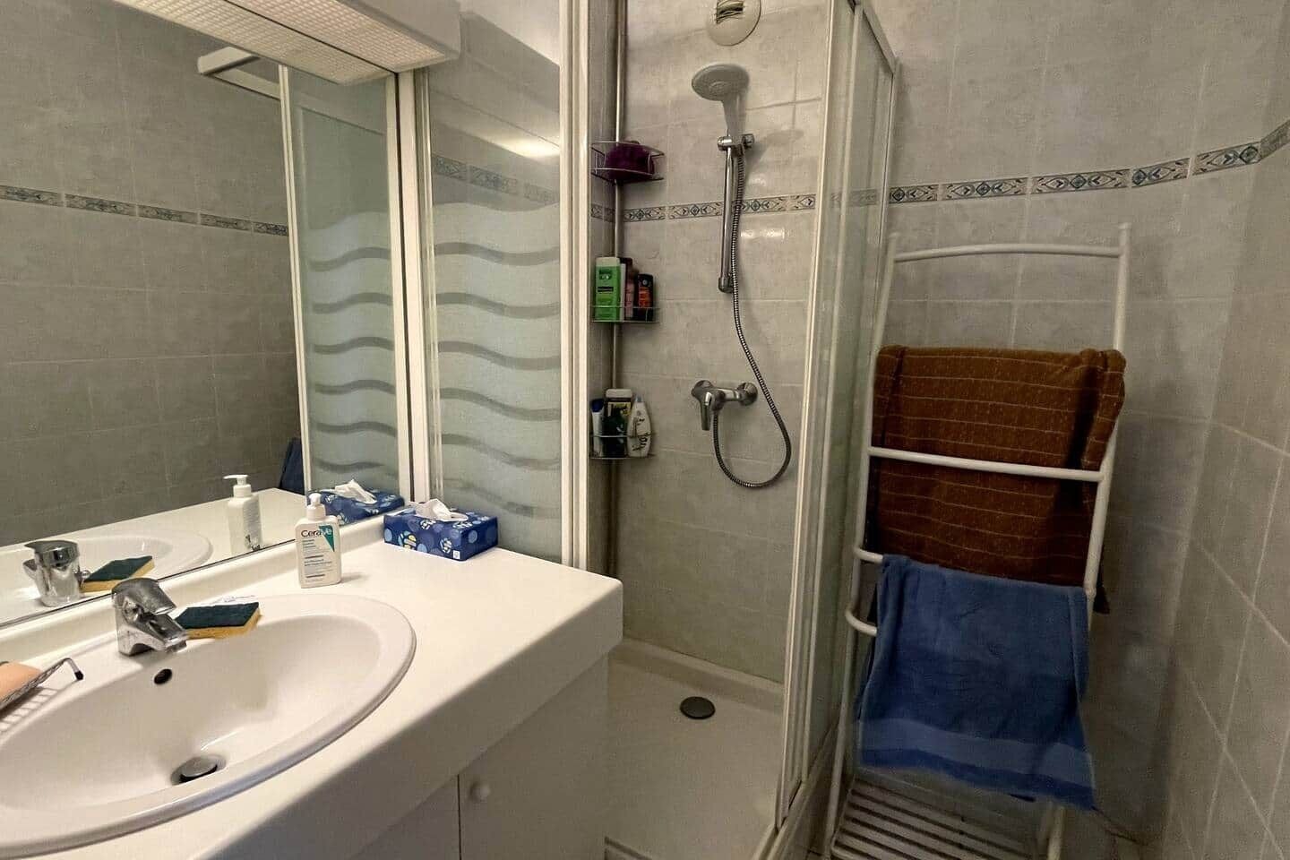 Een haardroger, handdoeken