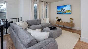 Luxury Townhome, Private Pool, City View | Living area
