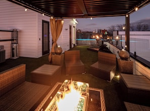 Luxury Townhome, Private Pool, City View | Terrace/patio