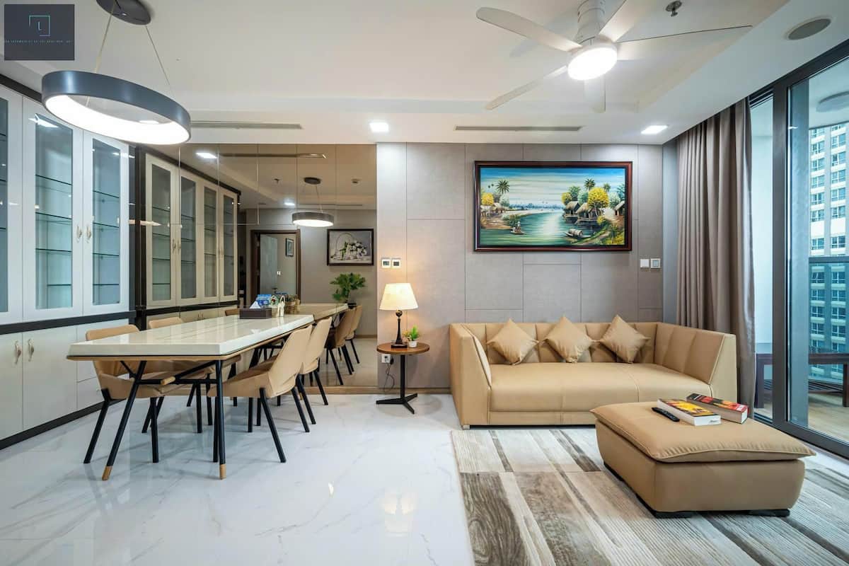 Luxury Apartment, 2 Bedrooms, City View | Living area | 16-inch TV with cable channels, books