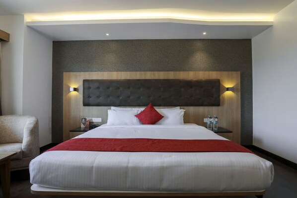 Laptop workspace, blackout curtains, soundproofing, iron/ironing board