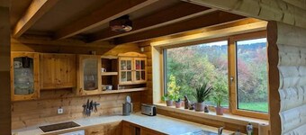 Idyllic wooden house in the countryside