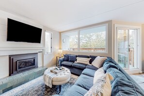 TV, fireplace, table tennis