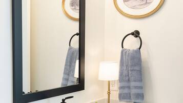 Hair dryer, towels