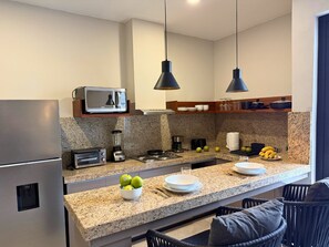 Classic Studio, 1 King Bed, Balcony | Private kitchen