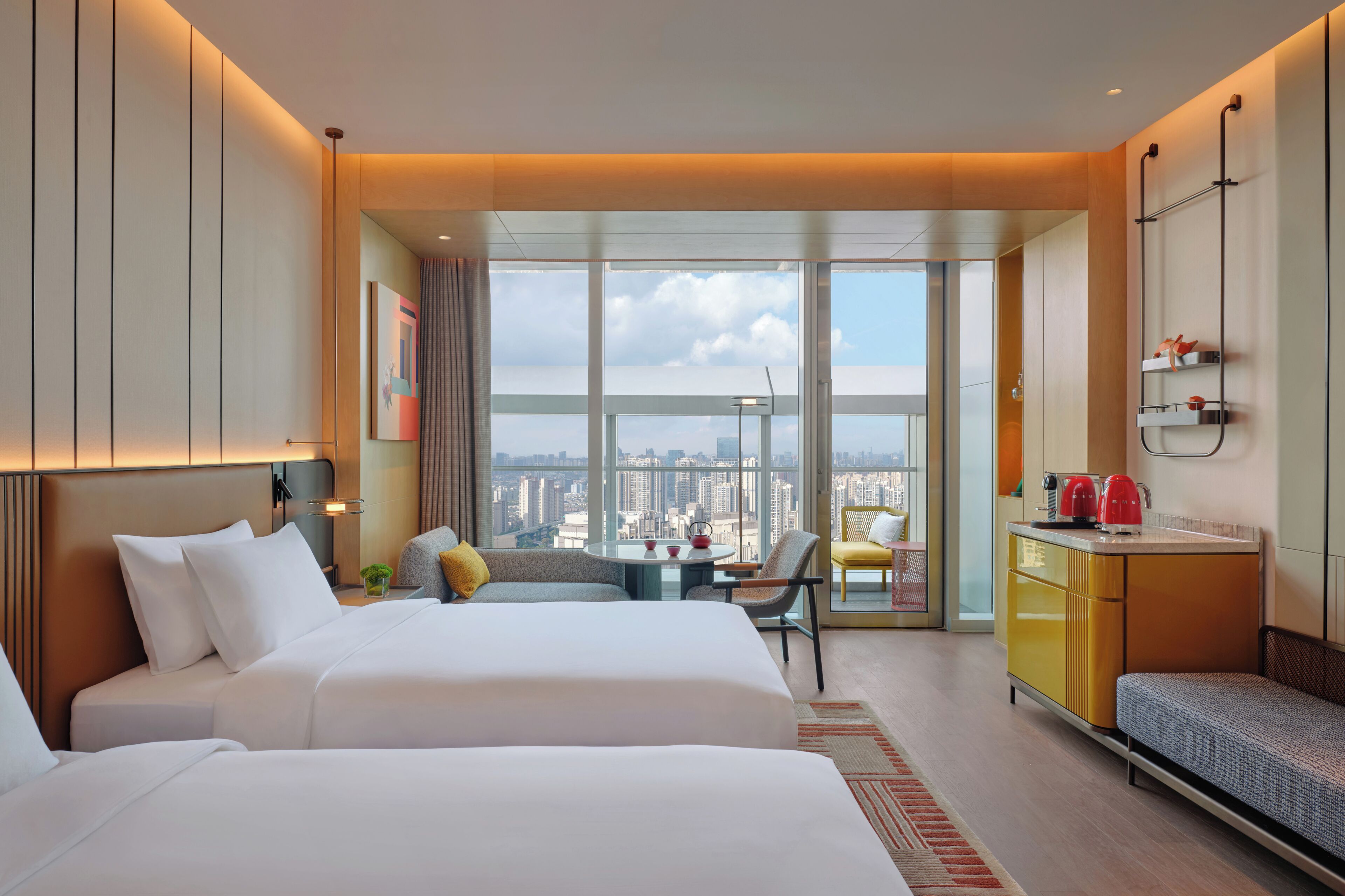 Room, 2 Twin Beds, Balcony, City View | Minibar, in-room safe, blackout drapes, soundproofing