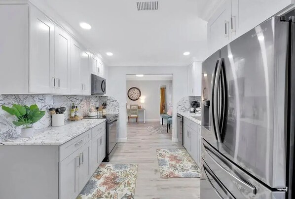 Microwave, oven, stovetop, dishwasher