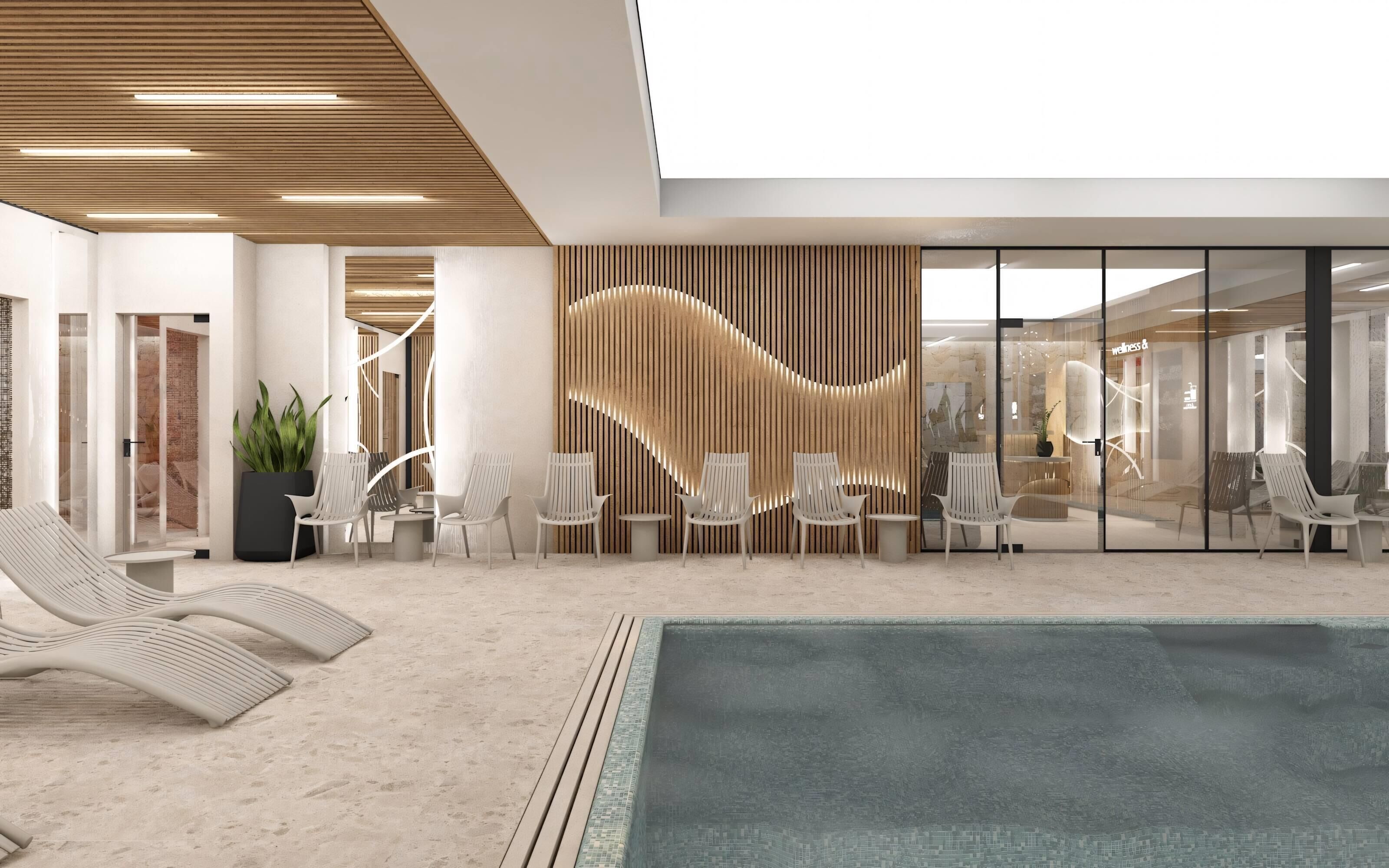 Una piscina al aire libre