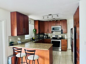 Microwave, oven, stovetop, dishwasher