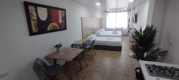 Desk, laptop workspace, iron/ironing board, free WiFi