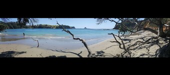 Bach at the beach
- Situated at Taiharuru (east coast near Whangarei, Northland)