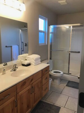 Towels, soap, toilet paper