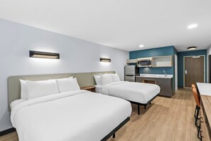 Standard Studio, 2 Queen Beds, Non Smoking | Desk, laptop workspace, free WiFi, bed sheets