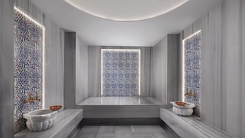 Sauna, steam room, Turkish bath/hammam, aromatherapy, hot stone massages