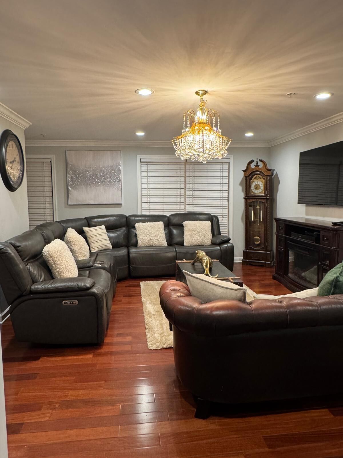 TV connectée, cheminée, lecteur de DVD