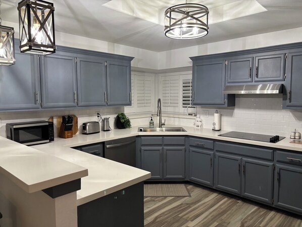 Microwave, oven, stovetop, dishwasher