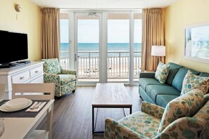 TV, DVD player - Family-Friendly 2BR Oceanfront Condo – Balcony, Pool, Kitchen & Steps to Beach (Ormond Beach)